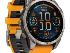 Garmin fenix 8 AMOLED Sapphire GPS Smartwatch - 47mm - Graphit/Spark Orange Titan