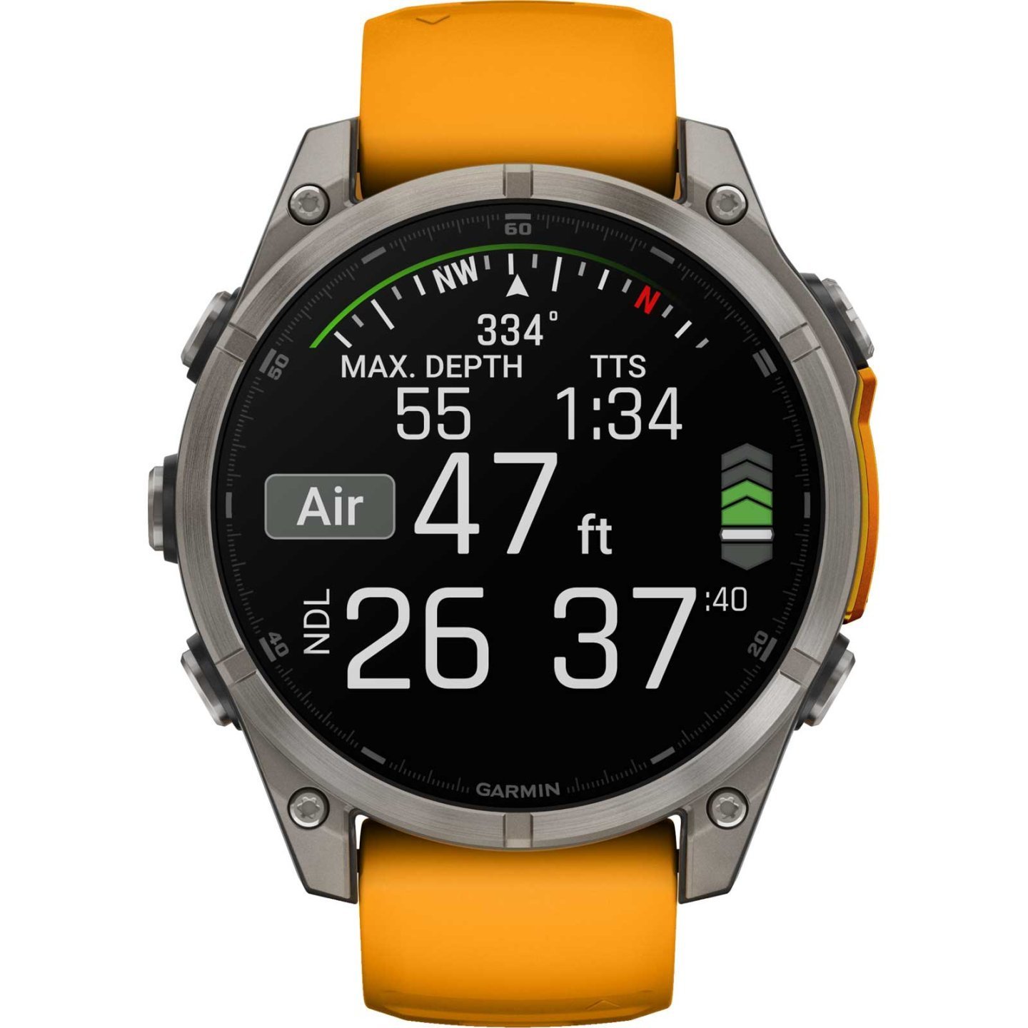 Garmin fenix 8 AMOLED Sapphire GPS Smartwatch - 47mm - Graphit/Spark Orange Titan – Bild 9