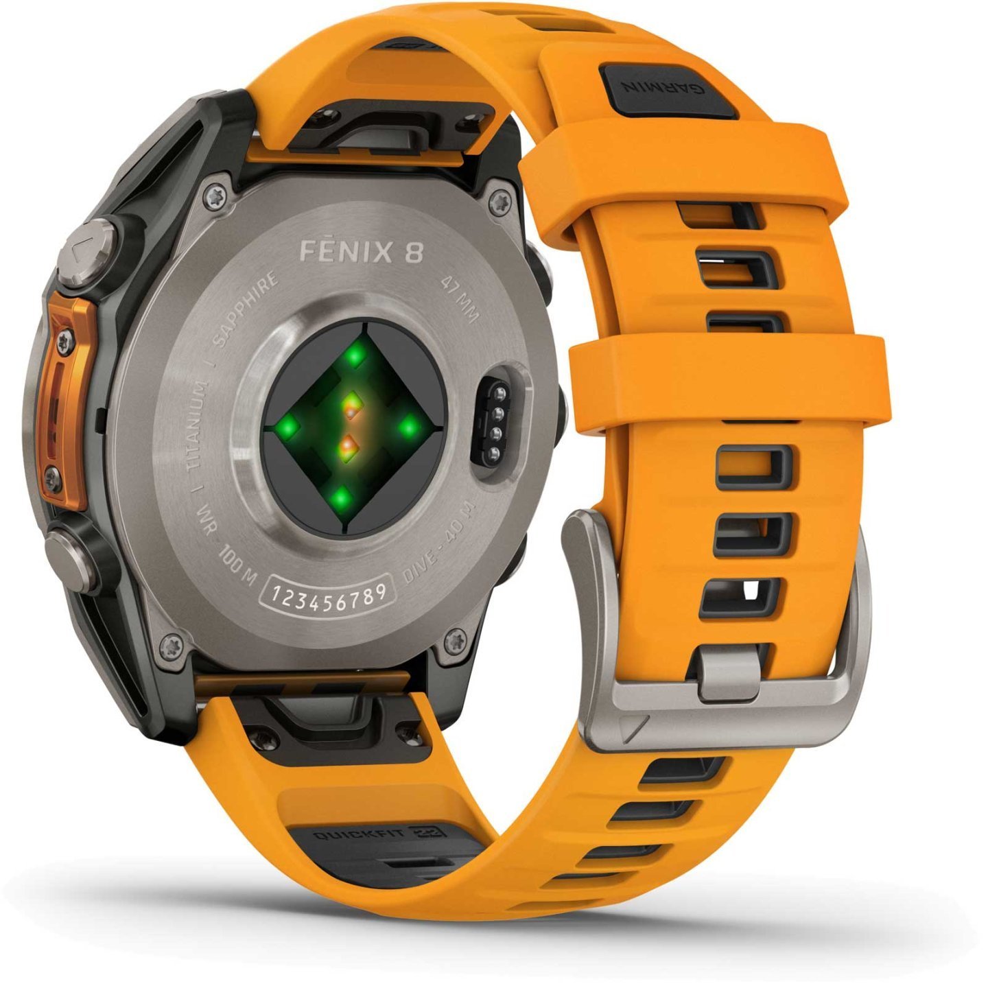 Garmin fenix 8 AMOLED Sapphire GPS Smartwatch - 47mm - Graphit/Spark Orange Titan – Bild 14